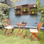 Giantex 3-Piece Wood Patio Bistro Set