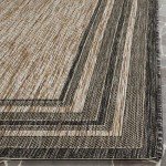 8' x 10' Natural/Black Outdoor Patio Area Rug