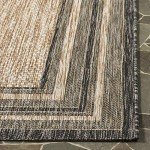 8' x 10' Natural/Black Outdoor Patio Area Rug