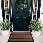 2 Pack Heavy Duty Outdoor Door Mats, Brown