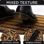 2 Pack Heavy Duty Outdoor Door Mats, Brown
