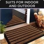 2 Pack Heavy Duty Outdoor Door Mats, Brown