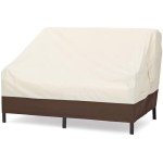 Beige Outdoor 2-Seater Patio Lounge Sofa Cover