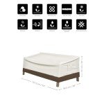 Beige Outdoor 2-Seater Patio Lounge Sofa Cover