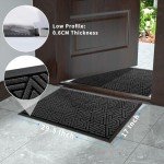 Yimobra Heavy Duty Outdoor Welcome Mat, Black