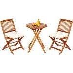 Giantex 3-Piece Wood Patio Bistro Set