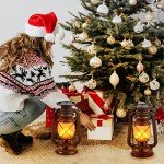 Vintage Solar Lanterns with Dancing Flame - 2 Pack