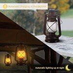 Vintage Solar Lanterns with Dancing Flame - 2 Pack