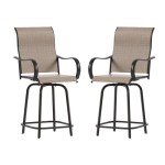 Outdoor Patio Swivel Bar Stool Set of 2