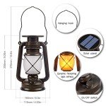 Vintage Solar Lanterns with Dancing Flame - 2 Pack