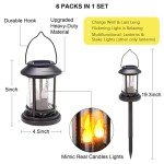Beautyard Solar Flickering Candle Lanterns - 6 Pack