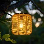Solar Lanterns 2-Pack: Waterproof Rattan Hanging Lights