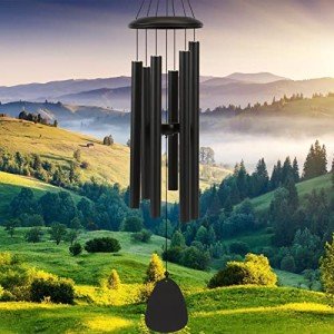 Large Deep Tone Outdoor Wind Chimes - Black