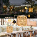 Solar Lanterns 2-Pack: Waterproof Rattan Hanging Lights