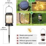 4 Pack Solar Hanging Lanterns with Stakes