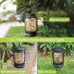 4 Pack Solar Hanging Lanterns with Stakes