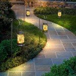 4 Pack Solar Hanging Lanterns with Stakes