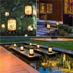 4 Pack Solar Hanging Lanterns with Stakes