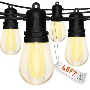 48FT Waterproof LED String Lights for Outdoors