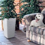 Tall White Planter Pots - 2-Pack Set