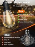 48FT Waterproof LED String Lights for Outdoors