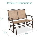 Outdoor 2-Person Patio Swing Glider Bench