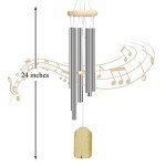 Silver Metal Tube Wind Chime for Outdoor Spaces