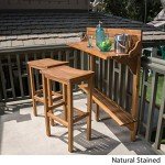Christopher Knight Home 3-Pc Caribbean Balcony Bar Set