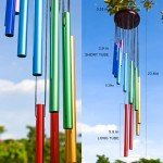 Colorful Outdoor Wind Chimes with 12 Aluminum Tubes