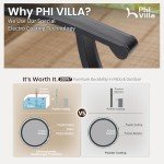 PHI VILLA Outdoor Swivel Bar Stools - Set of 2