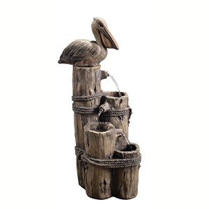 Nautical 3-Tier Waterfall Fountain with Pelican