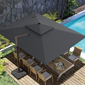 Large 10x13FT Cantilever Patio Umbrella with 360° Rotation