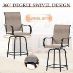 Outdoor Patio Swivel Bar Stool Set of 2