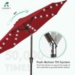 9FT LED Solar Patio Umbrella - Red