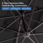 Large 10x13FT Cantilever Patio Umbrella with 360° Rotation