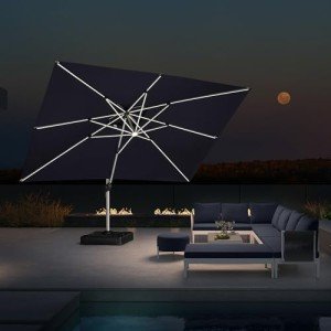 10' x 13' Solar LED Cantilever Patio Umbrella