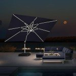 10' x 13' Solar LED Cantilever Patio Umbrella