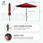 9FT LED Solar Patio Umbrella - Red