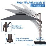 Large 10x13FT Cantilever Patio Umbrella with 360° Rotation