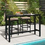 3-Piece Outdoor Bar Table and Stool Set