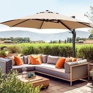 11 FT Cantilever Patio Umbrella with 360° Rotation