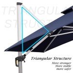 10' x 13' Solar LED Cantilever Patio Umbrella
