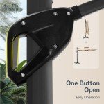 Beige 9'x12' Outdoor Cantilever Patio Umbrella