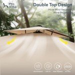 Beige 9'x12' Outdoor Cantilever Patio Umbrella