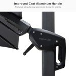 10ft Solar LED Patio Umbrella with 360° Rotation