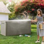 YITAHOME XXL 260 Gal Outdoor Storage Box (Brown)