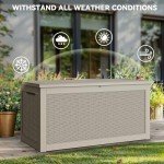 YITAHOME XXL 260 Gal Outdoor Storage Box (Brown)