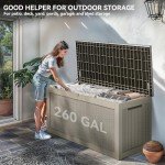 YITAHOME XXL 260 Gal Outdoor Storage Box (Brown)