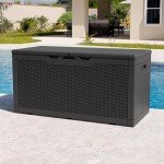 Large Waterproof Resin Deck Box for Outdoors