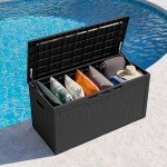 Large Waterproof Resin Deck Box for Outdoors
